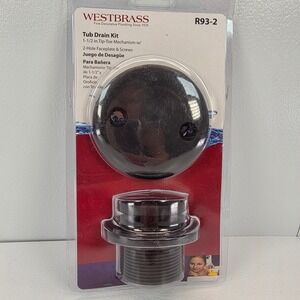 WESTBRASS Tub Drain Kit Matte Black 1-1/2 inch Tip Toe‎ Mechanism R93-2-62